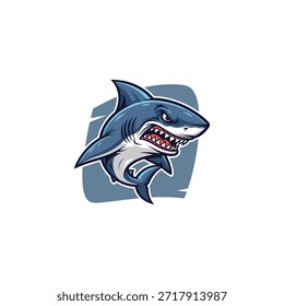 Diseño de Vector plano de icono de tiburón enojado.