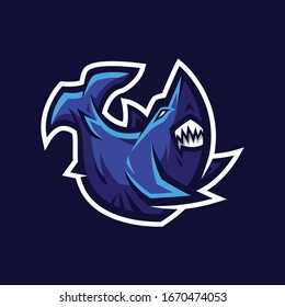 Angry Shark Mascot Logo Illustration