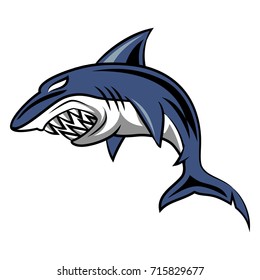 Angry shark mascot. Vector Illustration