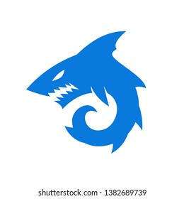 angry Shark monster logo designs symbol