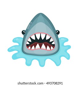 ilustración plana vectorial de tiburón enojado. aislado sobre fondo blanco