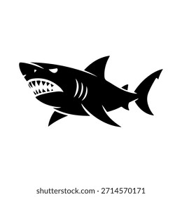 Diseño de silueta de Vector de tiburón enojado