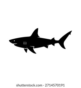 Angry Shark Vector Silhouette Design