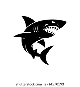 Angry Shark Vector Silhouette Design