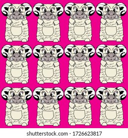 Angry Sheep Illustration Vector Design