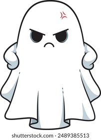 Angry sheet ghost vector illustration