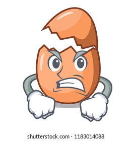 Angry shell of broken egg on the mascot