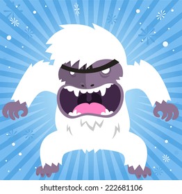 Angry shouting yeti vector illustration