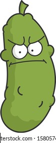 Angry Silly Dill Pickle Cartoon