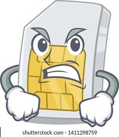 Angry simcard isolated with in the cartoon
