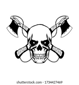 Angry Skull Ax Chain Tattoo Design Stock Vector (Royalty Free ...