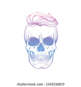 Angry Skull With Cirly Hairstyle