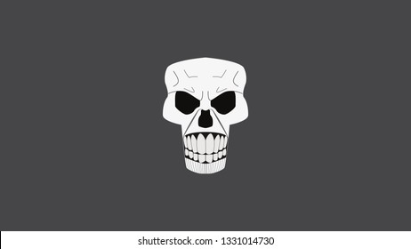 Angry Skull in grey background