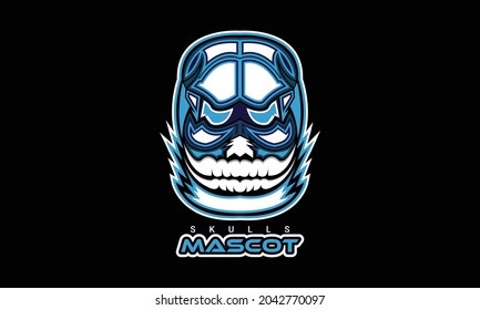 Angry Skull Mascot Premium Logo Design