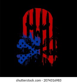Angry skull style vector Illustration  image