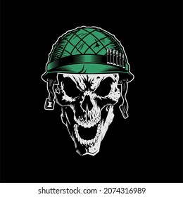 Angry skull style vector Illustration  image