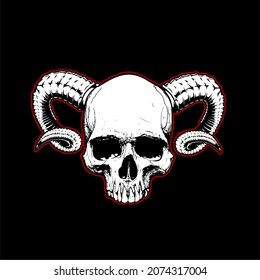 Angry skull style vector Illustration  image