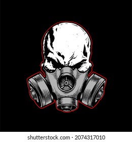 Angry skull style vector Illustration  image