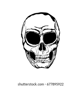 Similar Images, Stock Photos & Vectors of Black and white human skull