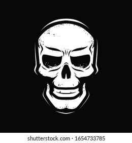 Angry skull. Zombie, death, skeleton symbol. Vector illustration