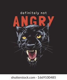 angry slogan with panther head illustration on black background