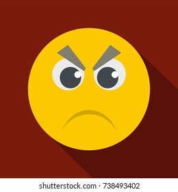 Angry smile icon. Vector flat illustration of angry smile icon for any web design