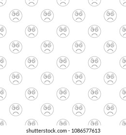 Angry smile pattern vector seamless repeating for any web design