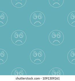 Angry smile pattern vector seamless repeating for any web design