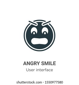 Angry smile vector icon on white background. Flat vector angry smile icon symbol sign from modern user interface collection for mobile concept and web apps design.