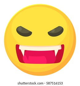 Angry smiley icon. Cartoon illustration of angry smiley vector icon for web