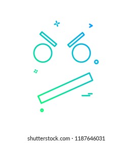 angry smiley icon design vector