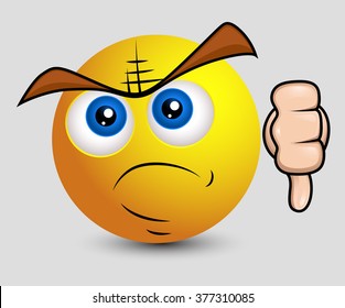 Angry Smiley Showing Thumb Down