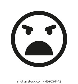 Angry smiley vector icon. Emoji smiley.
