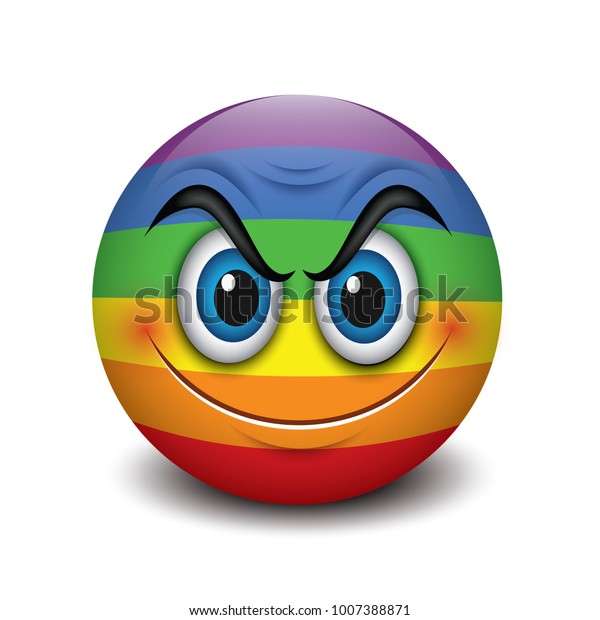 Angry Smiling Emoticon Emoji Smiley Vector Stock Vector (Royalty Free ...