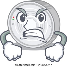 Angry smoke detector in the cartoon shape