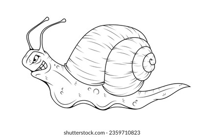 Wütender Schneckencharakter. Vektorgrafik einer Cartoon-Schnecke