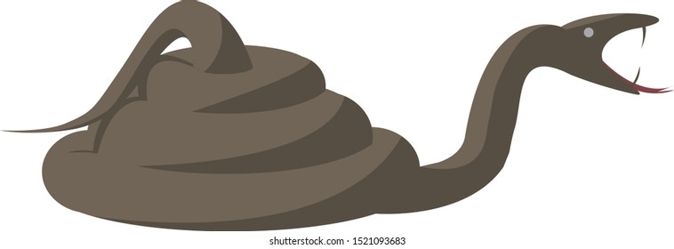 Angry snake, illustration, vector on white background.