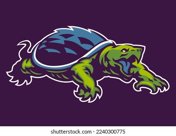 Angry Snapping Turtle Sport Mascot Logo Style