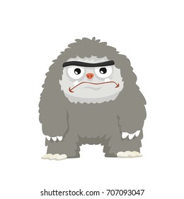 Angry snowman monster, grey bigfoot, yeti, sasquatch 