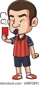 Angry soccer referee vector illustration