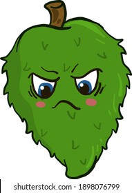 Angry soursop, illustration, vector on a white background.