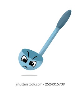 angry spoon ladle mascot character. cute, funny, and playful concept. kitchen, food, and education themes