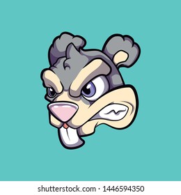 angry squirrel vector illustration stickers