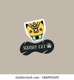 Angry Squishy Cat Company Vector Logo Design great for any purposes