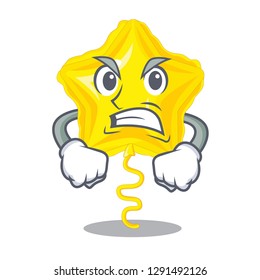 Angry star balloon in the cartoon shape