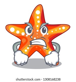 Angry starfish isolated with in the cartoons