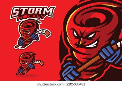 Tormenta furiosa Tornados Personaje De Mascota De Hockey Tornados, Ilustración De Vectores De Valores.