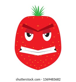 Angry strawberry cartoon image. Vector illustration design