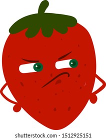 graue Erdbeere, Illustration, Vektorgrafik auf weißem Hintergrund.