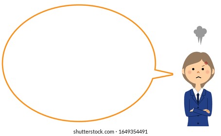 Angry student speech bubble illustration.